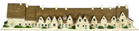 Maqueta en piedra de Bibury Arlington row