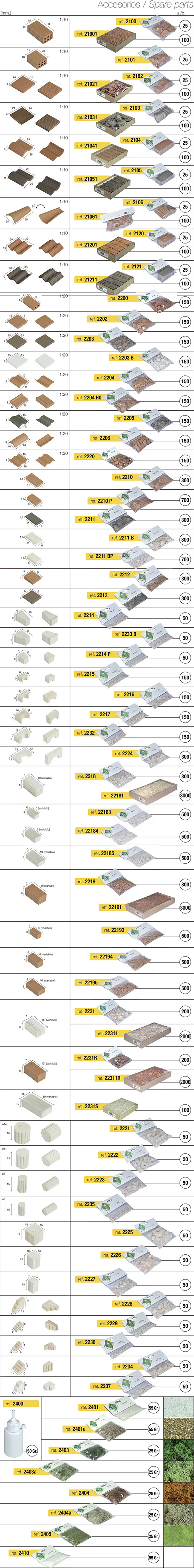 Ladrillos y tejas para construir en miniatura