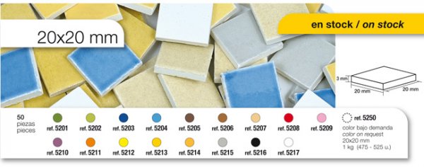 Teselas tesserae 20 x 20 Mm.